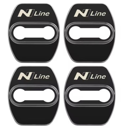 Black Stainless Door Lock Covers For Hyundai i20 i30 Kona Tucson N Line 4pcs