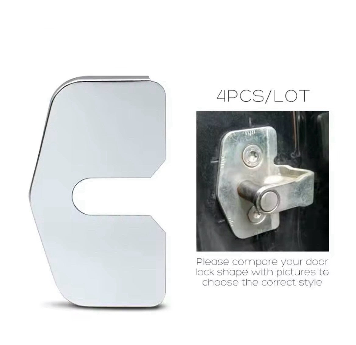 Vauxhall Astra Corsa Insignia Mokka Silver Door Lock Catch Protector Covers 4pcs