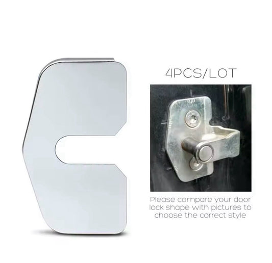 Vauxhall Astra Corsa Insignia Mokka Silver Door Lock Catch Protector Covers 4pcs
