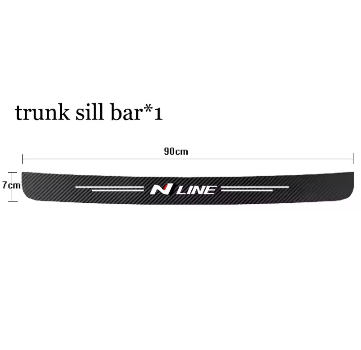 Hyundai N Line Carbon Fibre Effect Vinyl Adhesive Boot Sill Overlay Strip