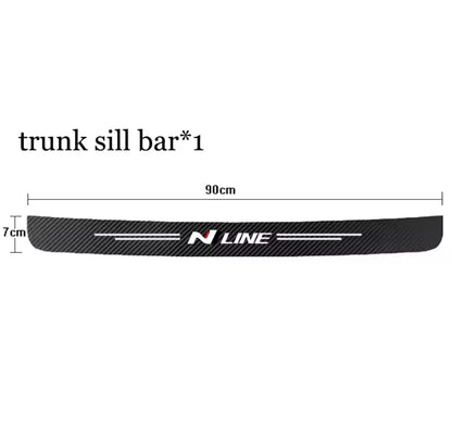 Hyundai N Line Carbon Fibre Effect Vinyl Adhesive Boot Sill Overlay Strip