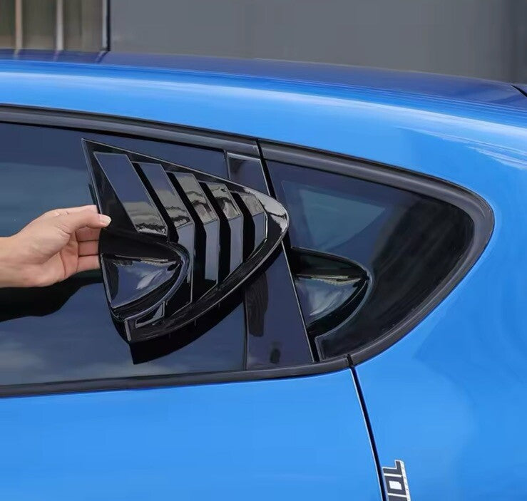 Seat Leon MK2 2008-2012 Gloss Black Rear Side Window Louver Vents Covers 2pcs