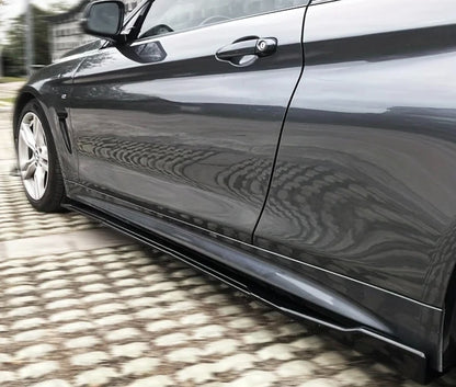 Mercedes C Class W205 2015+ 4 Door Gloss Black Side Skirts Extensions Universal