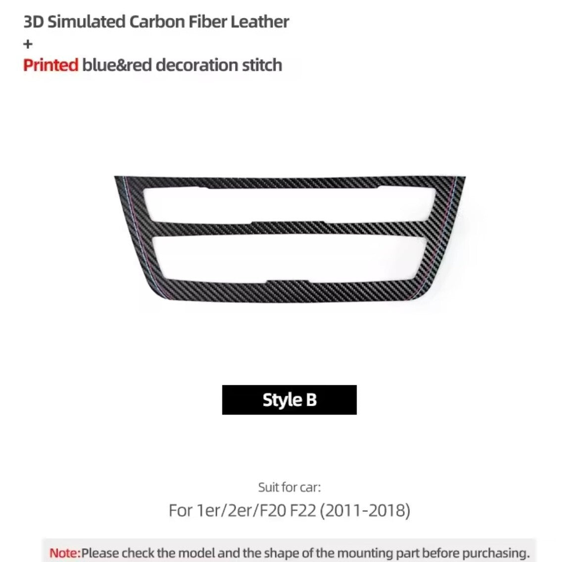 BMW 1 Series F20 2 Series F22 2011-2018 Carbon Fibre Air Con CD Panel Trim B