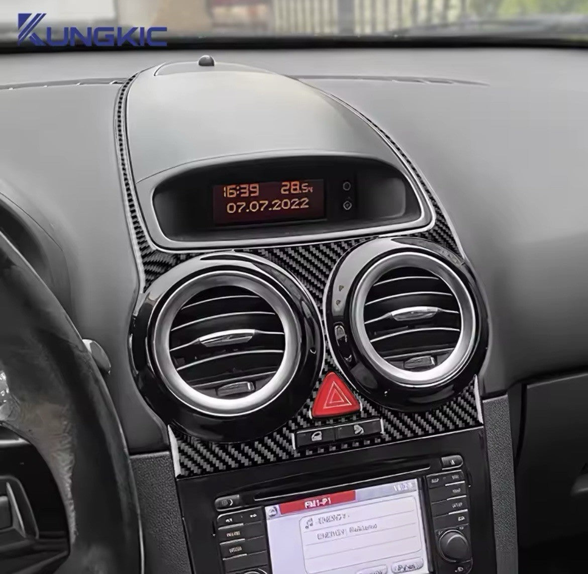 Vauxhall Corsa D 2007-2014 Carbon Fibre Centre Console Air Vent Trim Surrounds