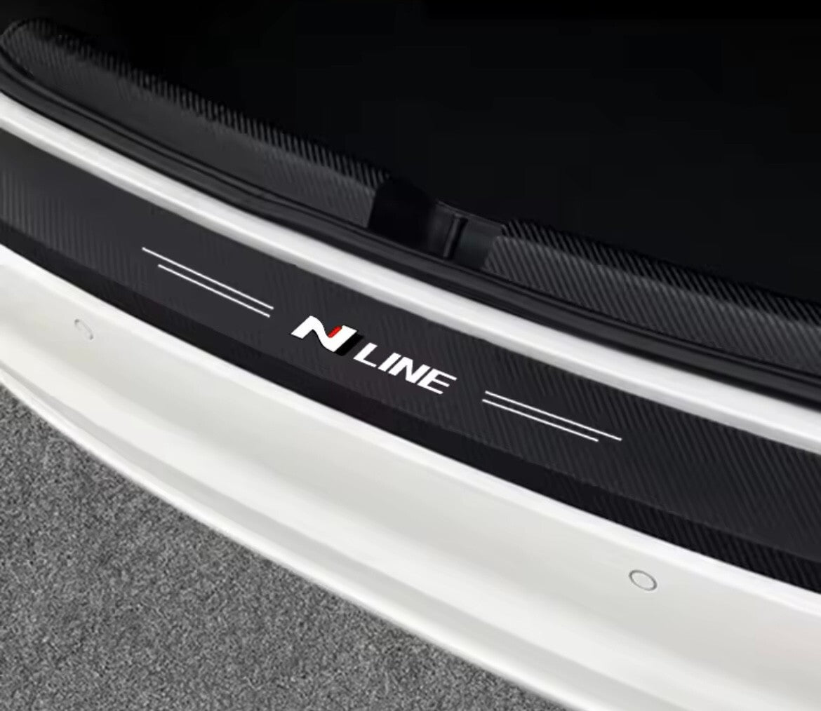 Hyundai N Line Carbon Fibre Effect Vinyl Adhesive Boot Sill Overlay Strip