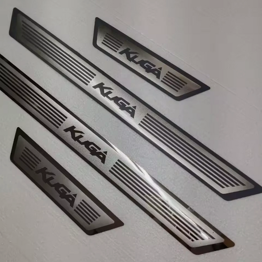 Ford Kuga Stainless Steel Door Sill Protector Strips Scuff Plates Metal 4pcs