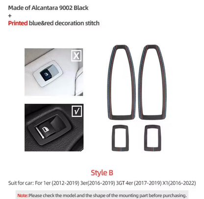 BMW 1 3 4 Series X1 Alcantara Interior Door Window Button Control Surrounds
