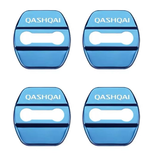Nissan Qashqai Blue Stainless Steel Door Lock Protector Covers Accessories 4pcs