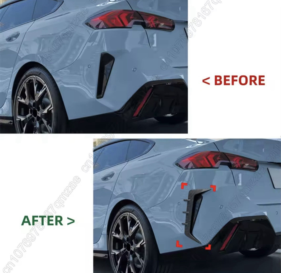 BMW 2 Series F74 2024+ M Sport Gloss Black Rear Bumper Side Vent Canards 2pcs