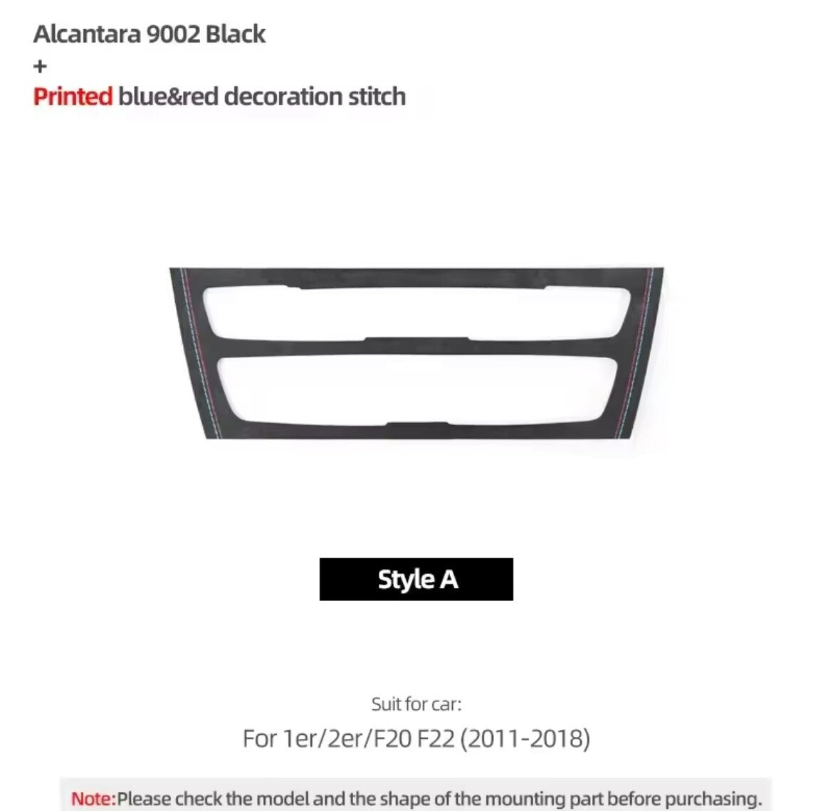 BMW 1 Series F20 2 Series F22 2011-2018 Black Alcantara Air Con CD Panel Trim