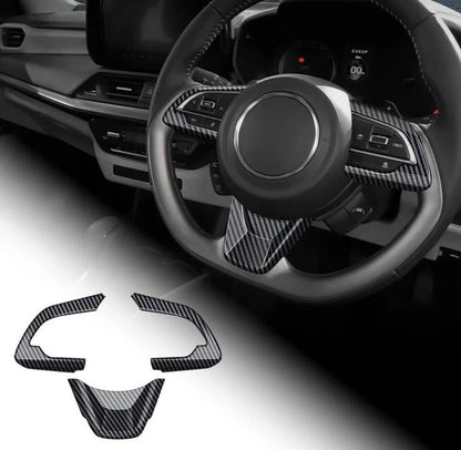 Suzuki Swift 2017-2025 Carbon Fibre Steering Wheel Trim Cover Overlay Set