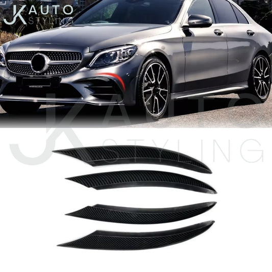 Mercedes Benz C Class W205 C205 Carbon Fibre Front Bumper Side Vent Trims 4pcs