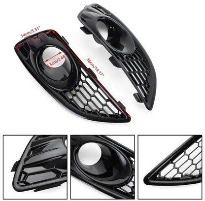Gloss Black Front Fog Light Surrounds For Ford Fiesta MK7.5 2013-2017 2pcs
