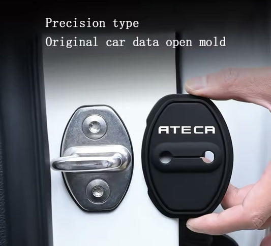 Seat Ateca Black Silicone Door Lock Catch Protector Covers 2pcs