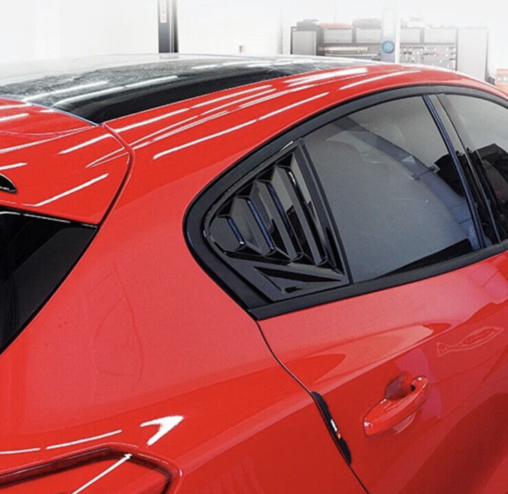 Gloss Black Rear Window Louver Vent Covers For Ford Focus MK4 ST Line 2pcs