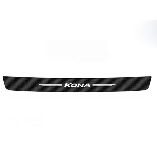 Hyundai KONA Carbon Fibre Effect Vinyl Adhesive Boot Sill Overlay Strip