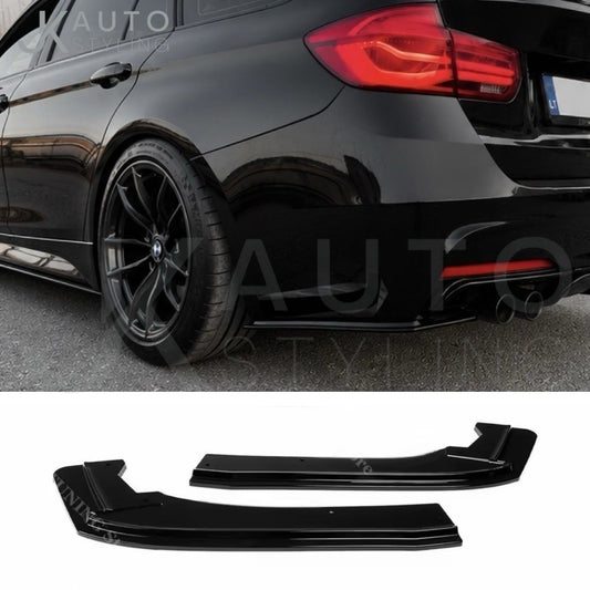 Gloss Black Rear Spats For BMW 3 Series Touring F30 M Sport 2012-2019