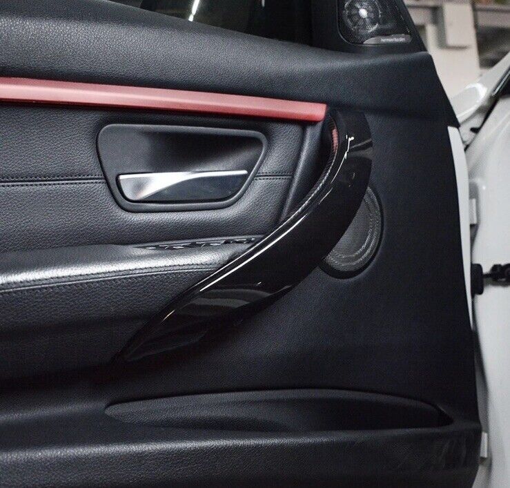 BMW 3 Series F30 F31 F35 F80 Gloss Black Interior Door Grab Handle Trims 4pcs