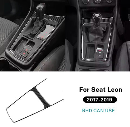 Seat Leon 2017-2019 Carbon Fibre Centre Console Gear Panel Surround Trim Cover