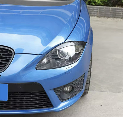 Seat Leon MK2 1P 2008-2012 Soft Carbon Fibre Headlight Eyebrows Eyelids Trim