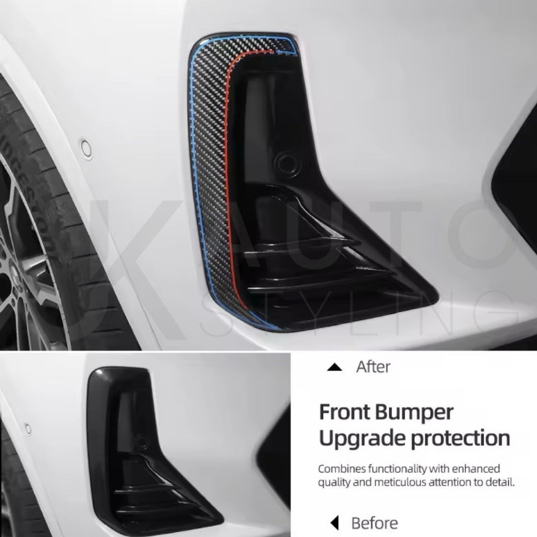 BMW X4 G02 X3 G01 Carbon Fibre Front Bumper Side Vent Trim Surround M Styling