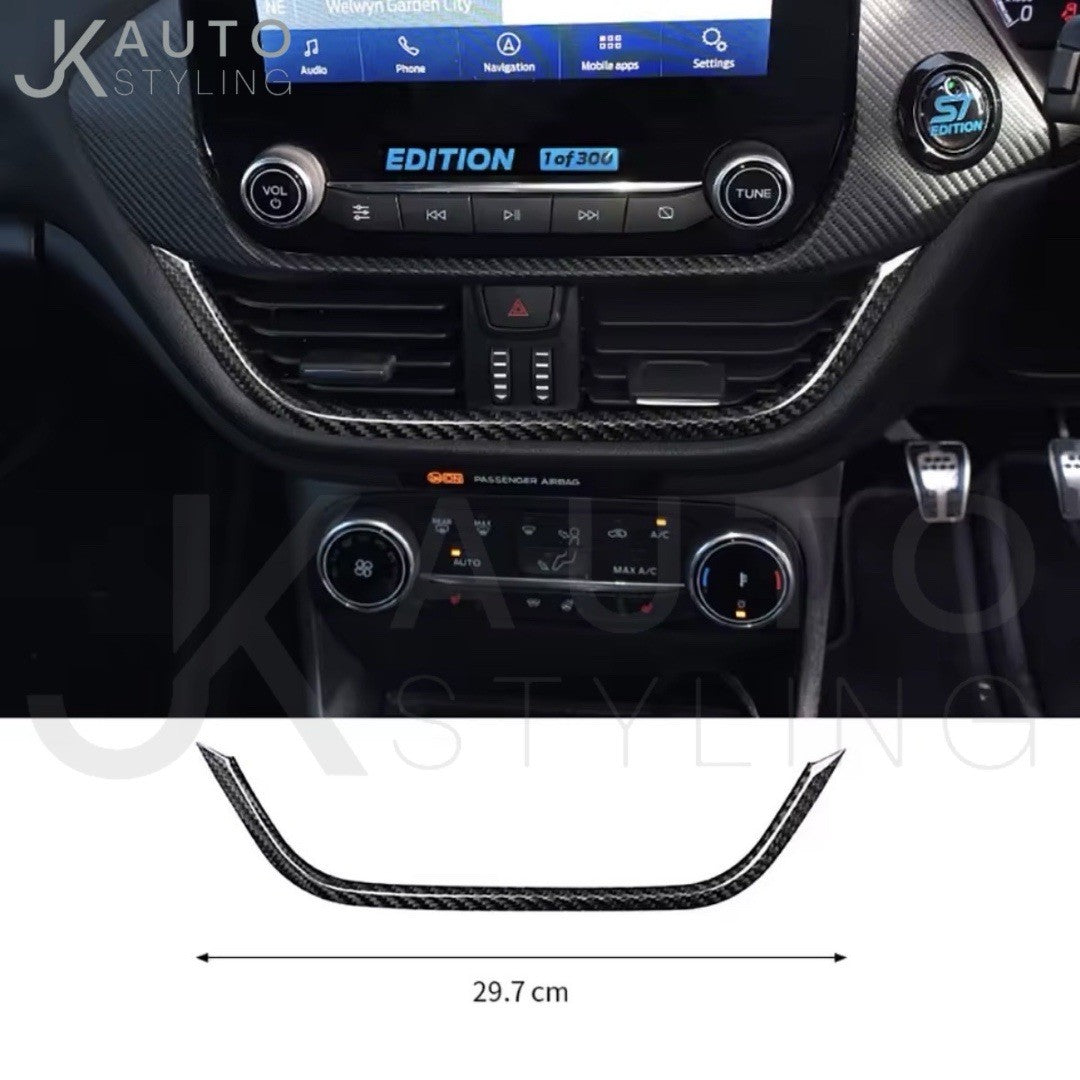 Real Carbon Fibre Central Air Con Vent Trim Cover For Ford Fiesta ST MK8 2018-23