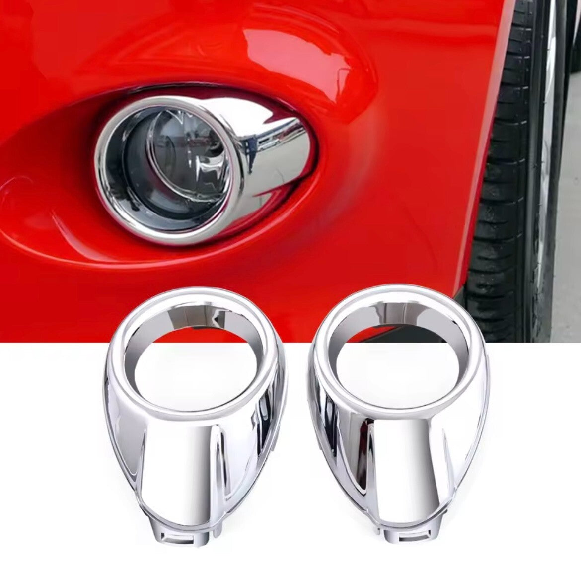 Ford Focus MK3 2011-2014 Chrome Silver Front Fog Light Surrounds Trims 2pcs