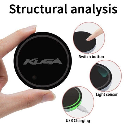 Ford Kuga Wireless Light Up RGB LED Cupholder Drink Coaster Mat For Ford Kuga