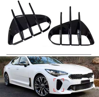 Kia Stinger 2018-2023 Gloss Black Front Fog Light Surround Frames Fins 2pcs