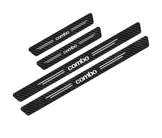 Vauxhall Combo Carbon Fibre Effect Car Door Sill Protector Strips Vinyl 4pcs
