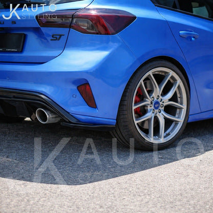 Ford Focus ST MK4 2019-2022 Gloss Black Rear Spats Bumper Corner Splitters