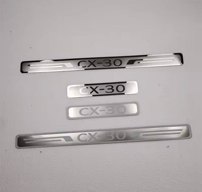 Mazda CX-30 2019 2020 Stainless Steel Door Sill Protector Strips Scuff Plates