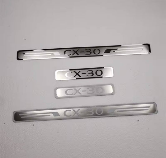 Mazda CX-30 2019 2020 Stainless Steel Door Sill Protector Strips Scuff Plates