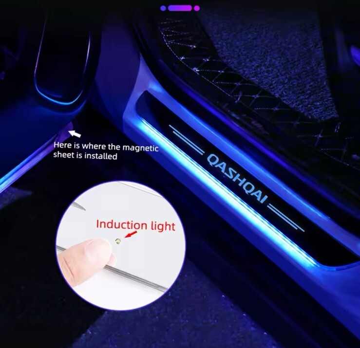 Nissan Qashqai LED Colour Change Door Sill Protector Scuff Plates Wireless RGB