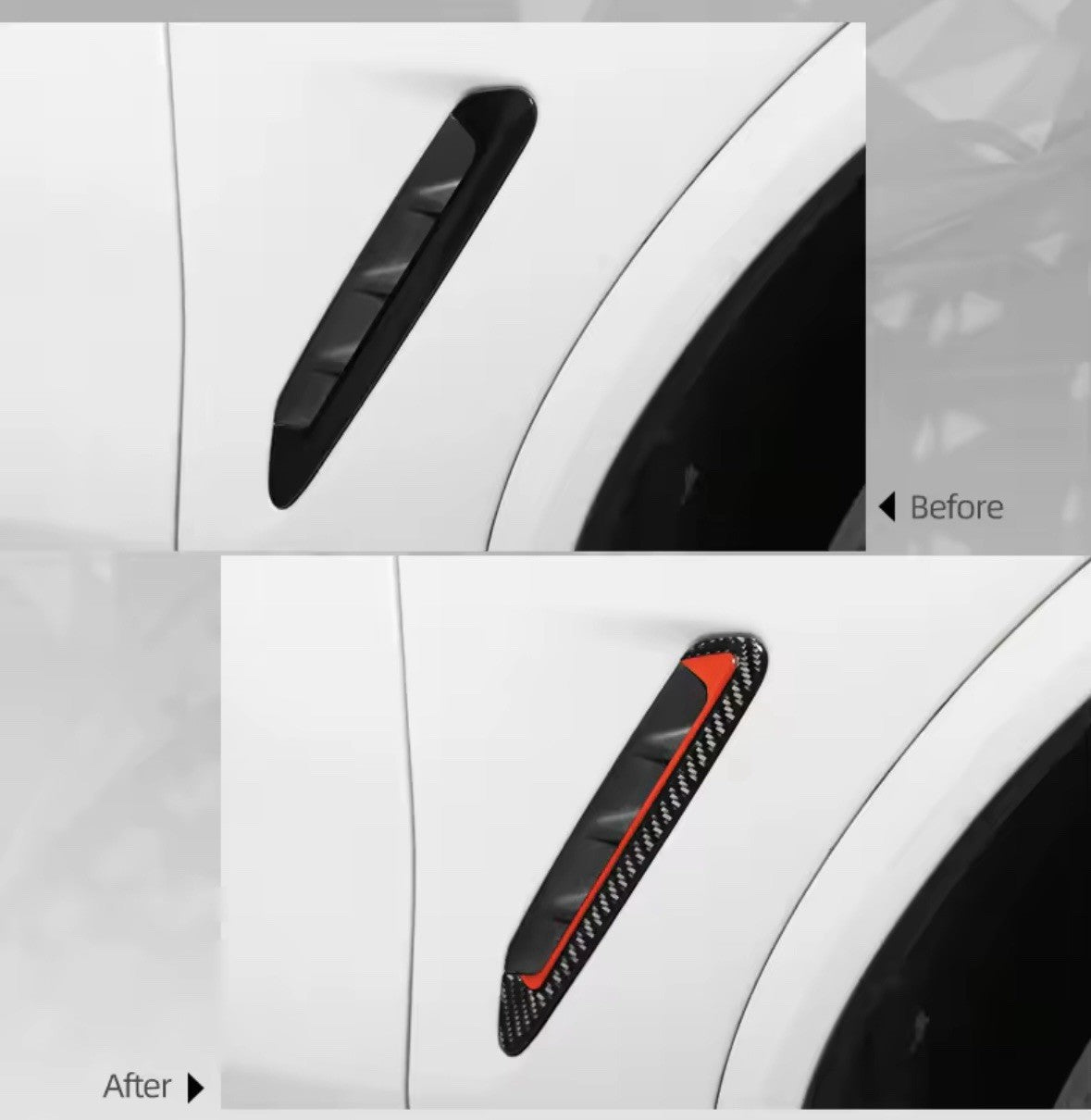 BMW X4 G02 X3 G01 2017-2024 Carbon Fibre Side Fender Vent Trim Surround Red