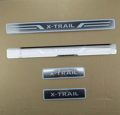 Nissan X-Trail Stainless Steel Door Sill Scuff Protector Plates Silver 4pcs