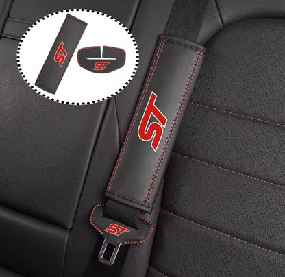 Ford ST Seatbelt Shoulder Pads + Buckle Covers For Ford Fiesta Focus Puma ST 4pc