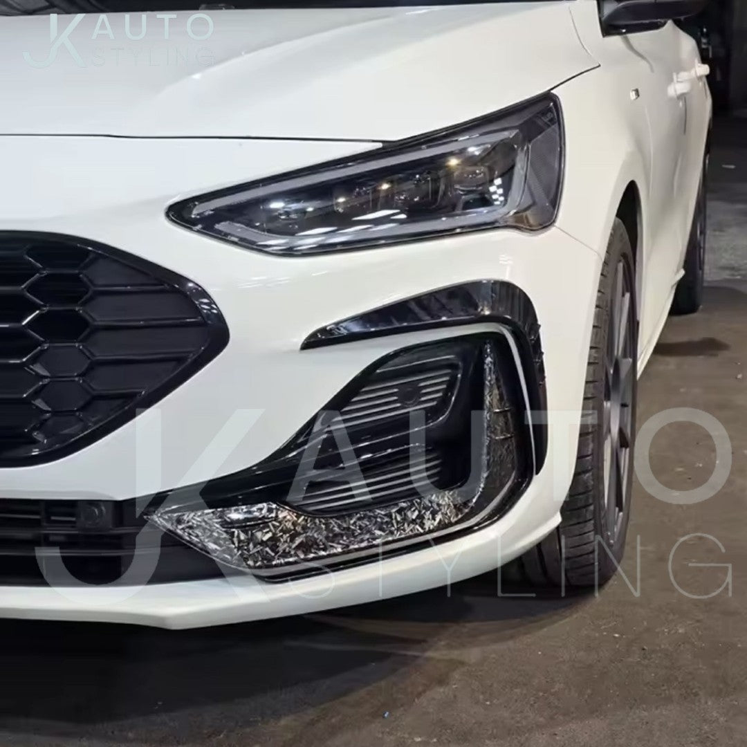 Ford Focus ST Line MK4.5 2012-2024 Gloss Black Front Bumper Canards 2pcs
