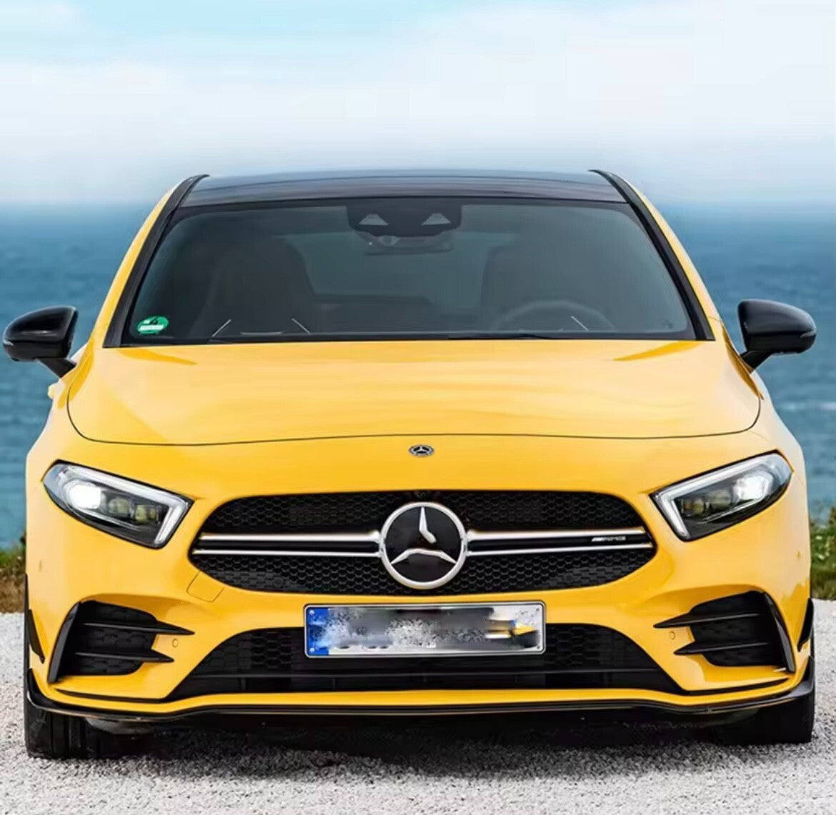 Mercedes A Class W177 V177 2019-2022 A35 AMG Gloss Black Front Splitter Aero Lip