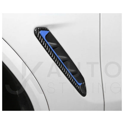 BMW X4 G02 X3 G01 2017-2024 Carbon Fibre Side Fender Vent Trim Surround Blue