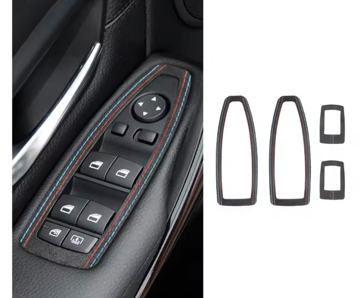 BMW 1 3 4 Series X1 Alcantara Interior Door Window Button Control Surrounds