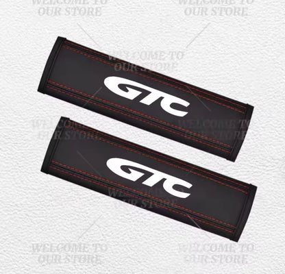Vauxhall GTC PU Leather Seatbelt Shoulder Cover Pads Black & Red 2pcs Interior