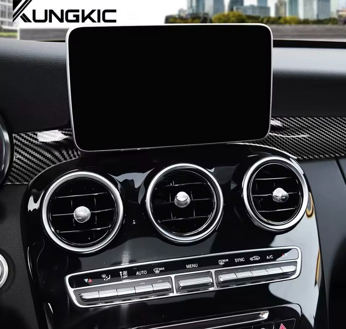 Mercedes C Class GLC 2015-2021 Carbon Fibre Dashboard Trim Cover Overlay RHD