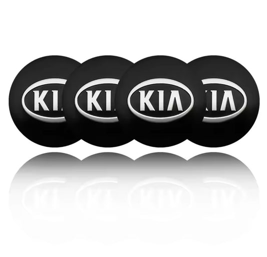 Kia 56mm Wheel Centre Cap Overlays Black Silver For Kia Rio Sportage Ceed Soul