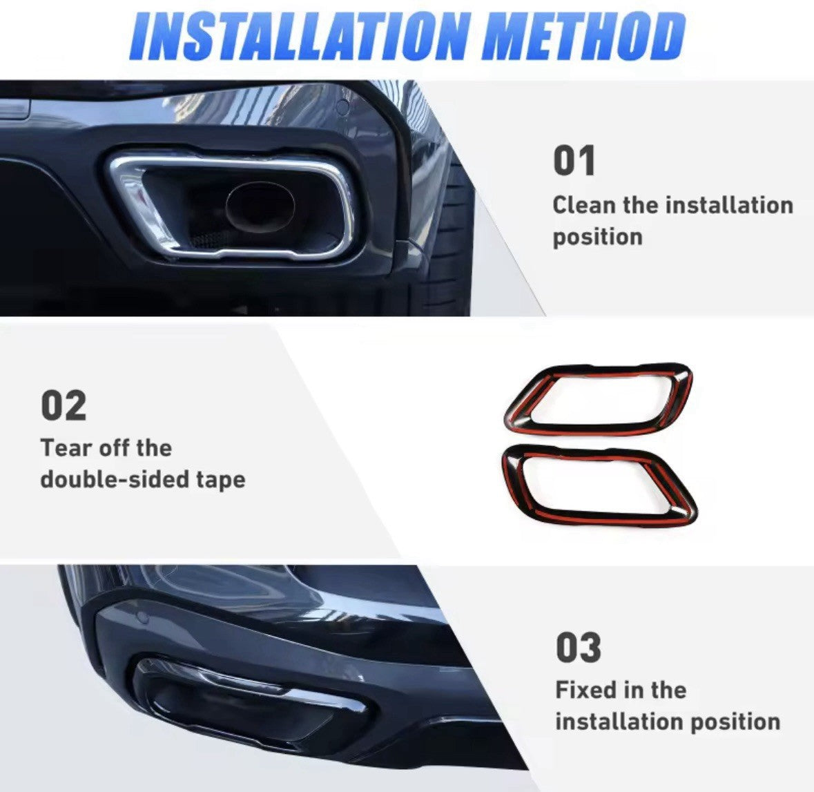 Gloss Black Stainless Exhaust Tip Covers For BMW X5 G05 X6 G06 X7 G07 2019-2025
