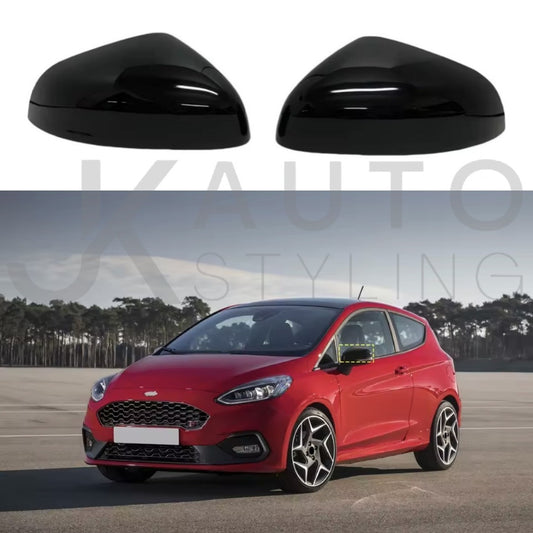 Ford Fiesta MK8 2017-2022 Gloss Black Wing Mirror Caps Side Mirror Covers Pair