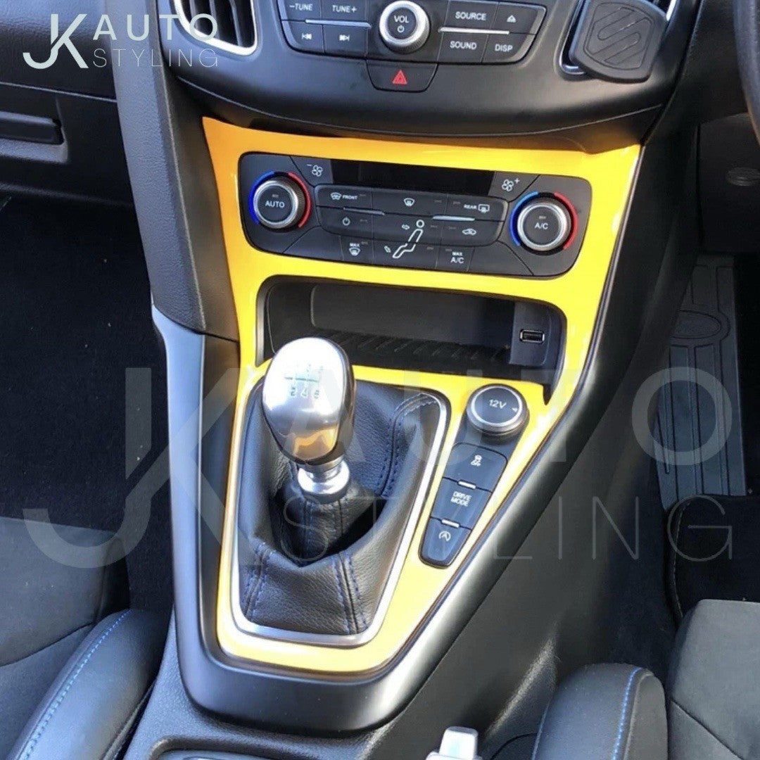 Orange Air Con Gear Panel Surround Gel Trim For Ford Focus MK3.5 2015-2018 RHD