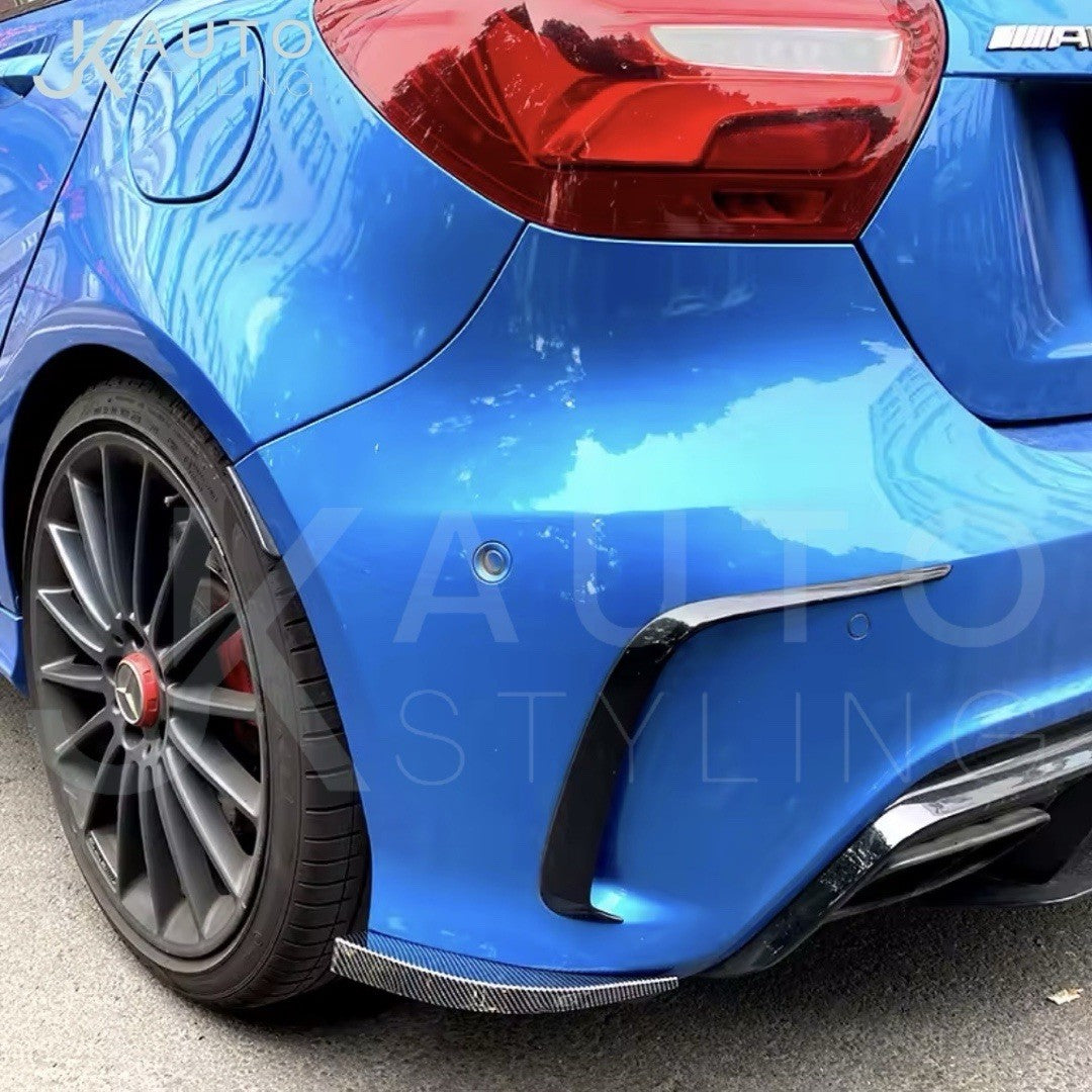 Mercedes A Class W176 AMG Line Carbon Fibre Rear Spats Rear Bumper Side Splitter
