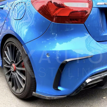 Mercedes A Class W176 AMG Line Carbon Fibre Rear Spats Rear Bumper Side Splitter